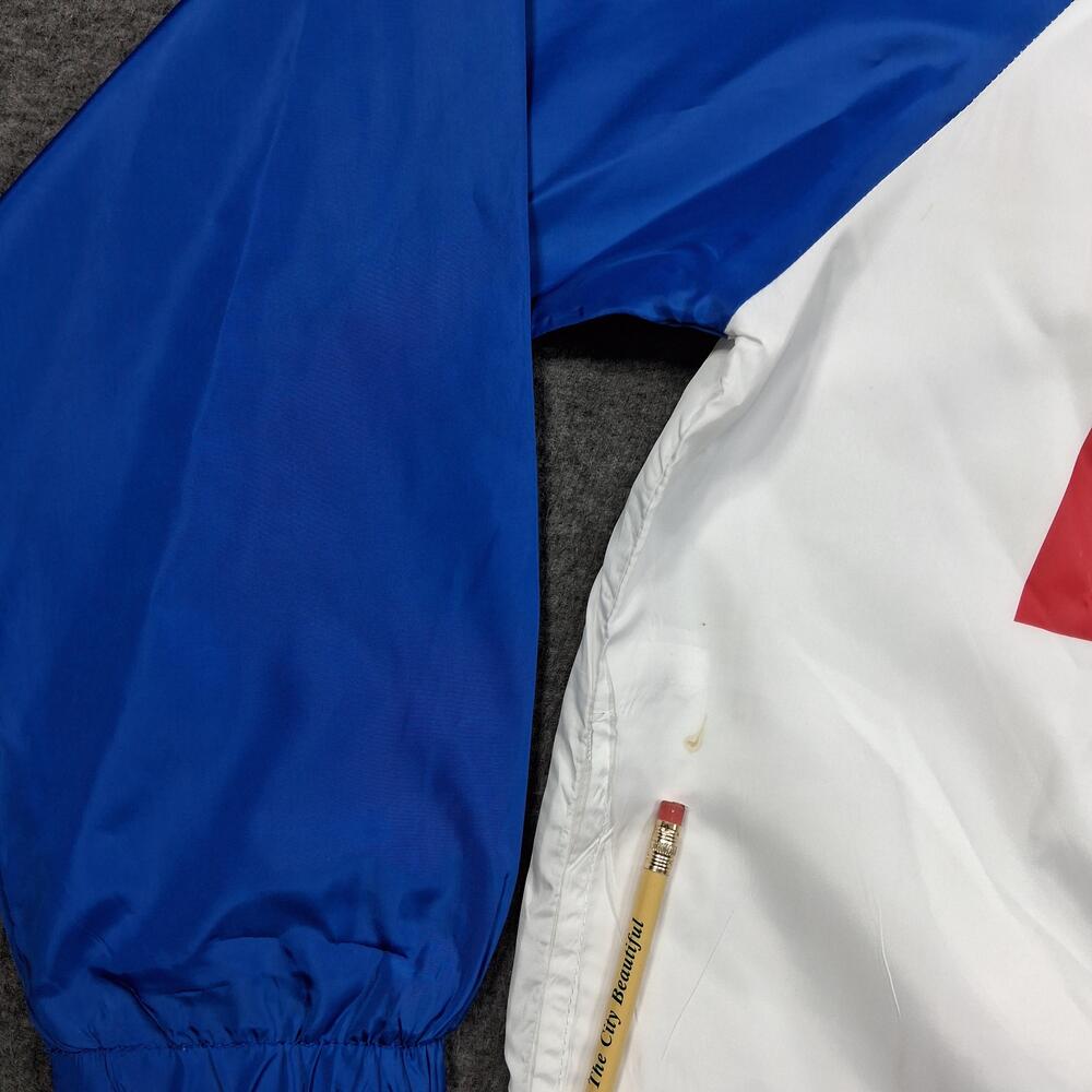 Pepsi Jacket Womens Medium Red White Blue Hooded Full Zip Logo Windbreaker - Picture 13 of 16